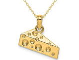 Cheese Wedge Charm Pendant Necklace in 14K Yellow Gold